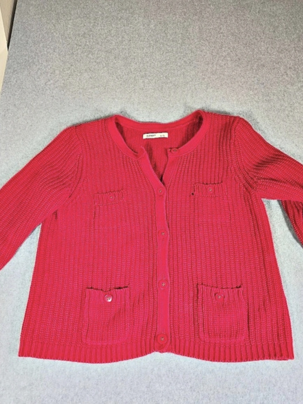 Old Navy Red Chunky Knit Button Cardigan Sweater Large